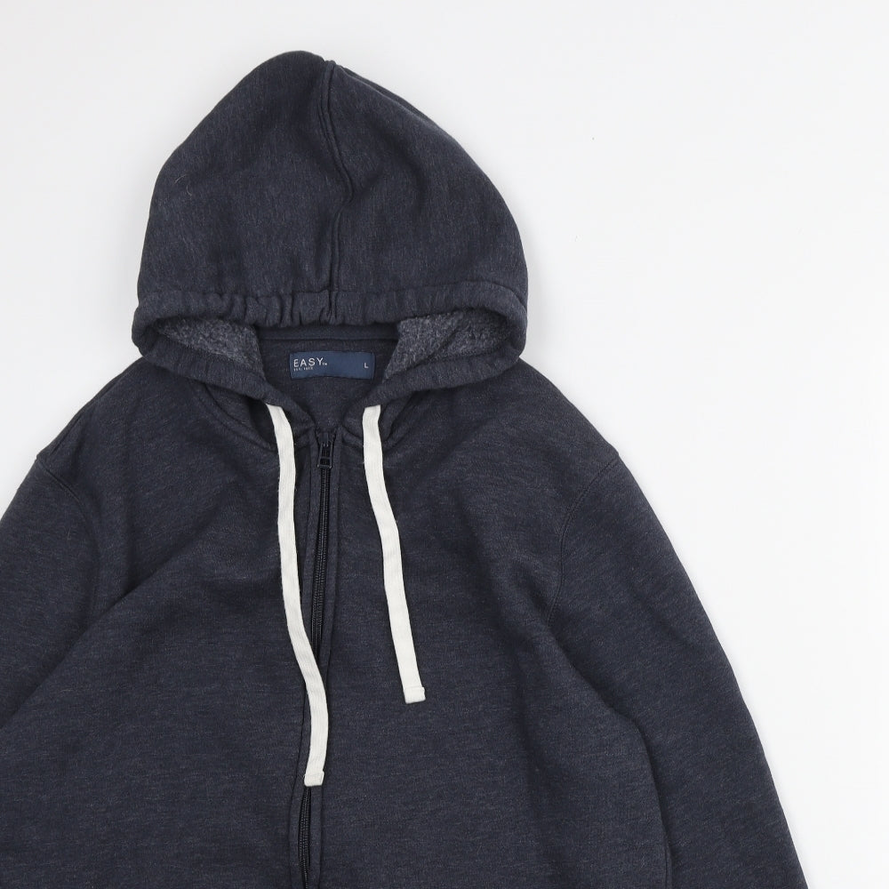 Matalan Mens Blue Cotton Full Zip Hoodie Size L