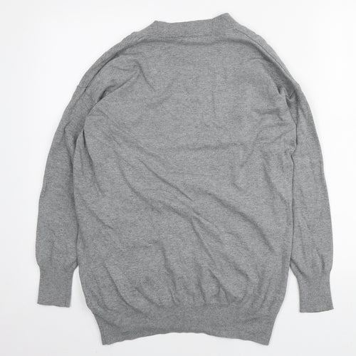 Dorothy Perkins Womens Grey V-Neck Polyamide Cardigan Jumper Size 12