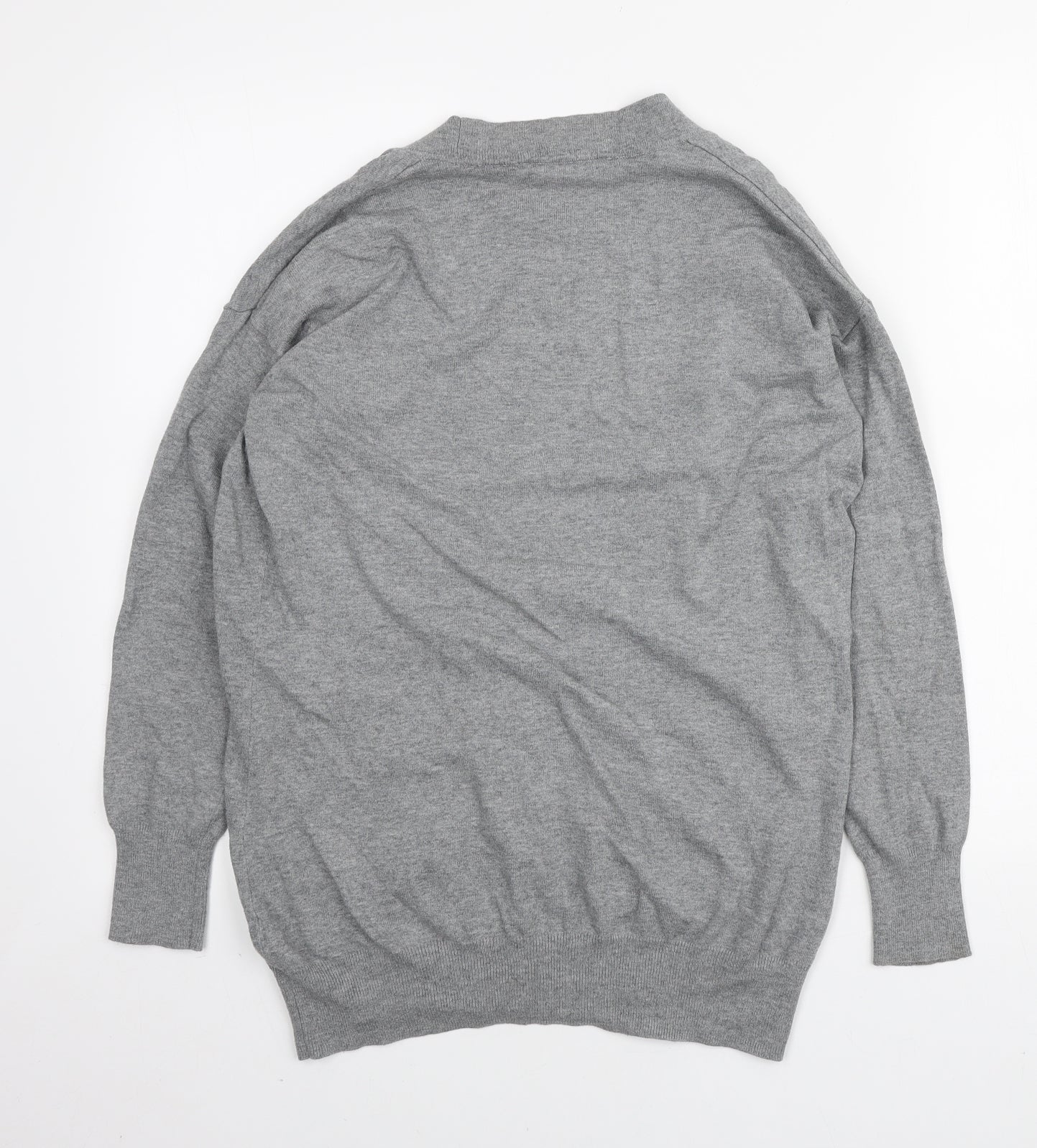 Dorothy Perkins Womens Grey V-Neck Polyamide Cardigan Jumper Size 12