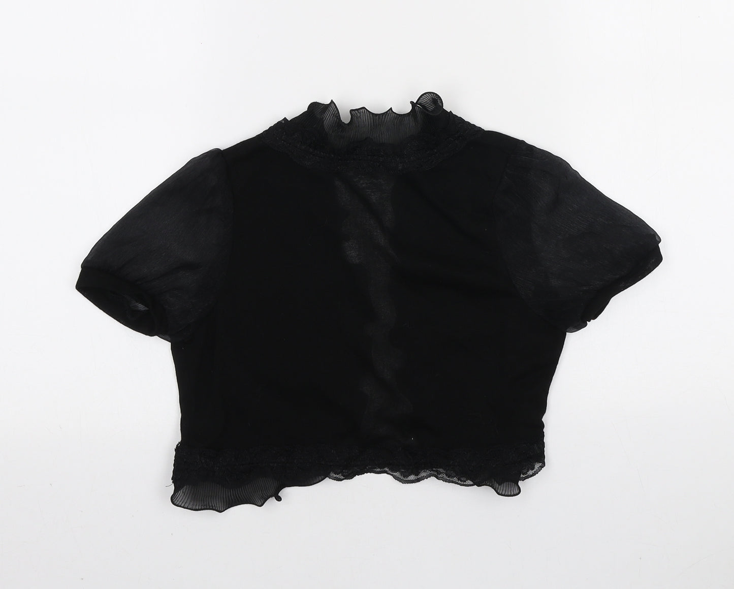 Quiz Womens Black V-Neck Polyester Cardigan Jumper Size 12 - Rose Detail