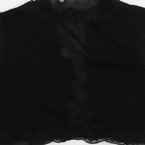 Quiz Womens Black V-Neck Polyester Cardigan Jumper Size 12 - Rose Detail