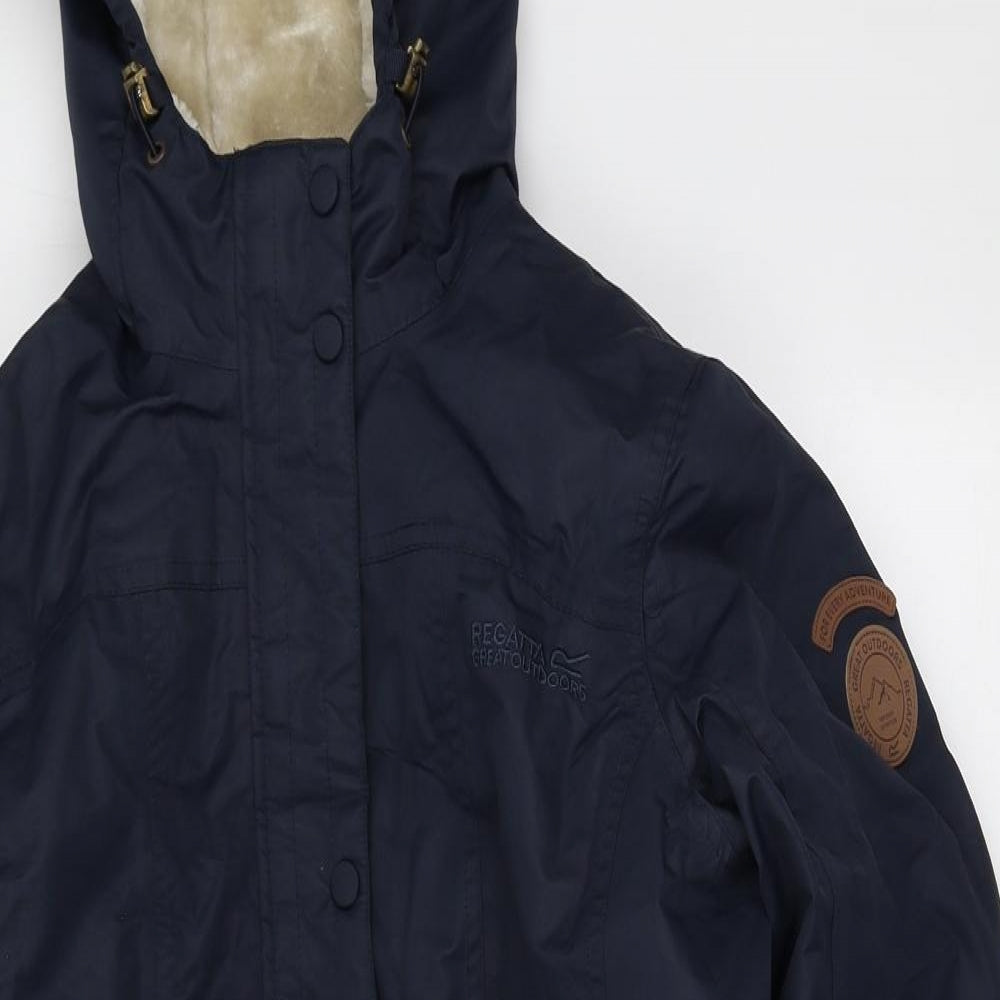 Regatta Womens Blue Parka Coat Size 14 Zip