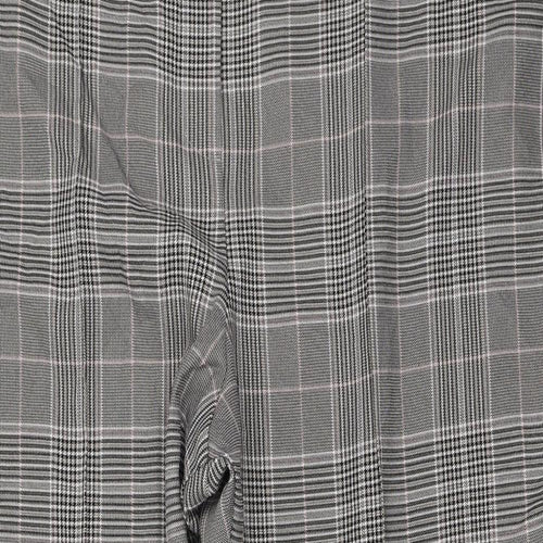 TU Womens Black Plaid Polyester Trousers Size 20 L26.5 in Regular Zip