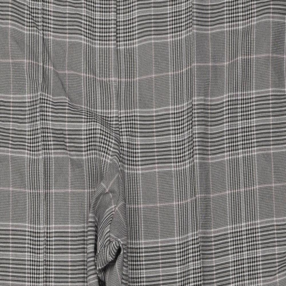 TU Womens Black Plaid Polyester Trousers Size 20 L26.5 in Regular Zip