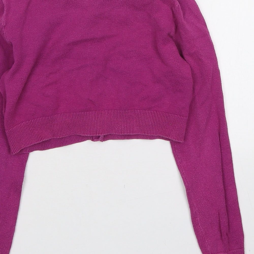 NEXT Girls Pink Round Neck Polyester Cardigan Jumper Size 7 Years Button