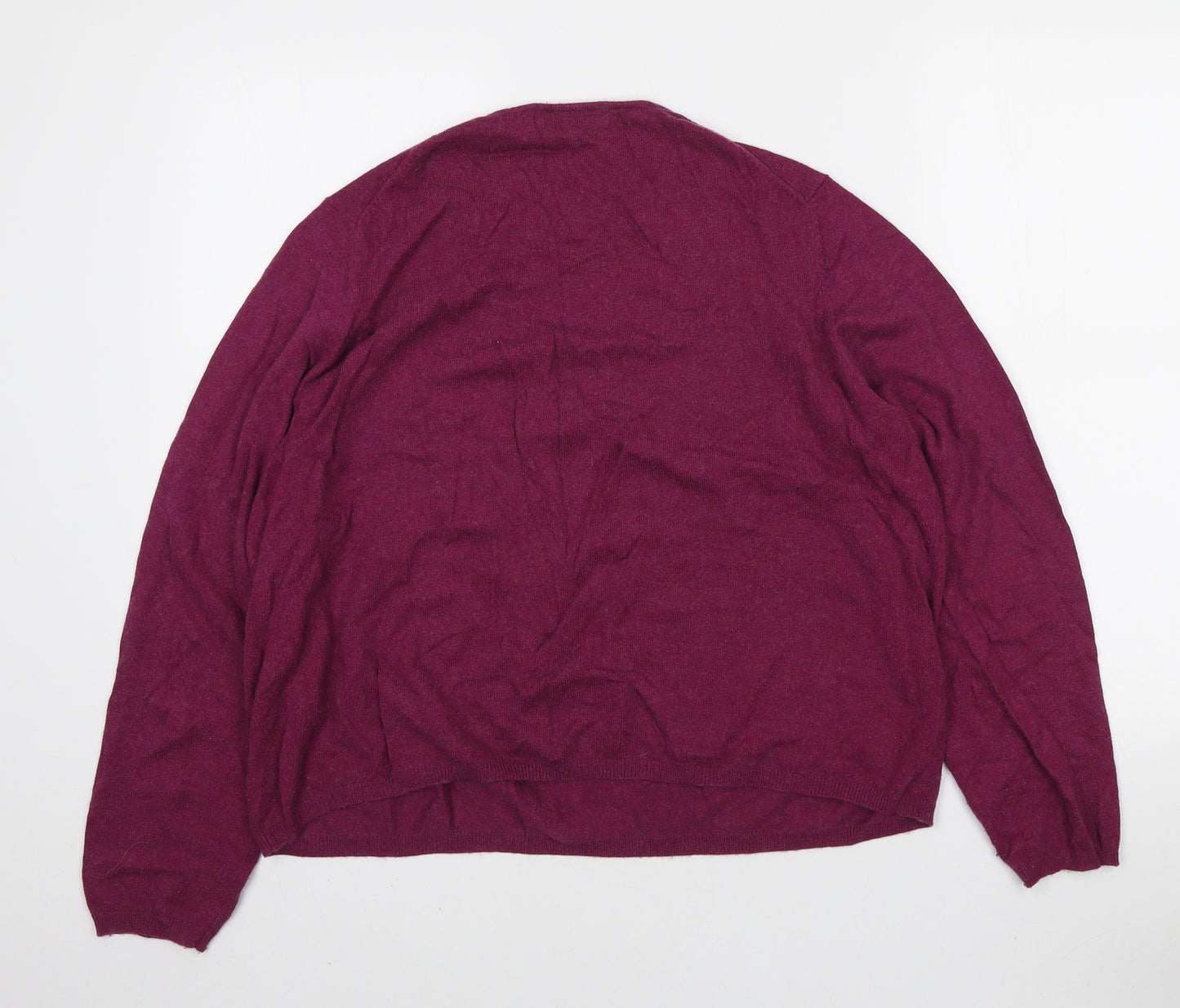 Marks and Spencer Womens Pink V-Neck Viscose Pullover Jumper Size 22