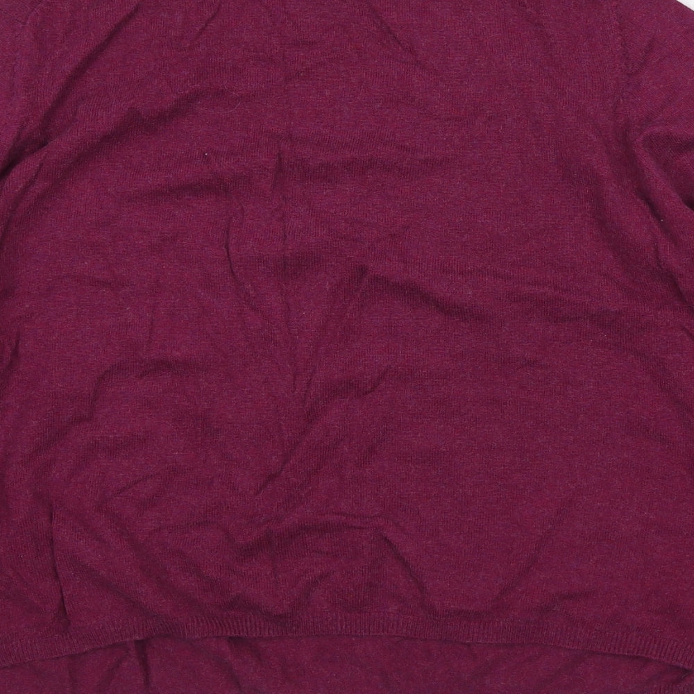 Marks and Spencer Womens Pink V-Neck Viscose Pullover Jumper Size 22