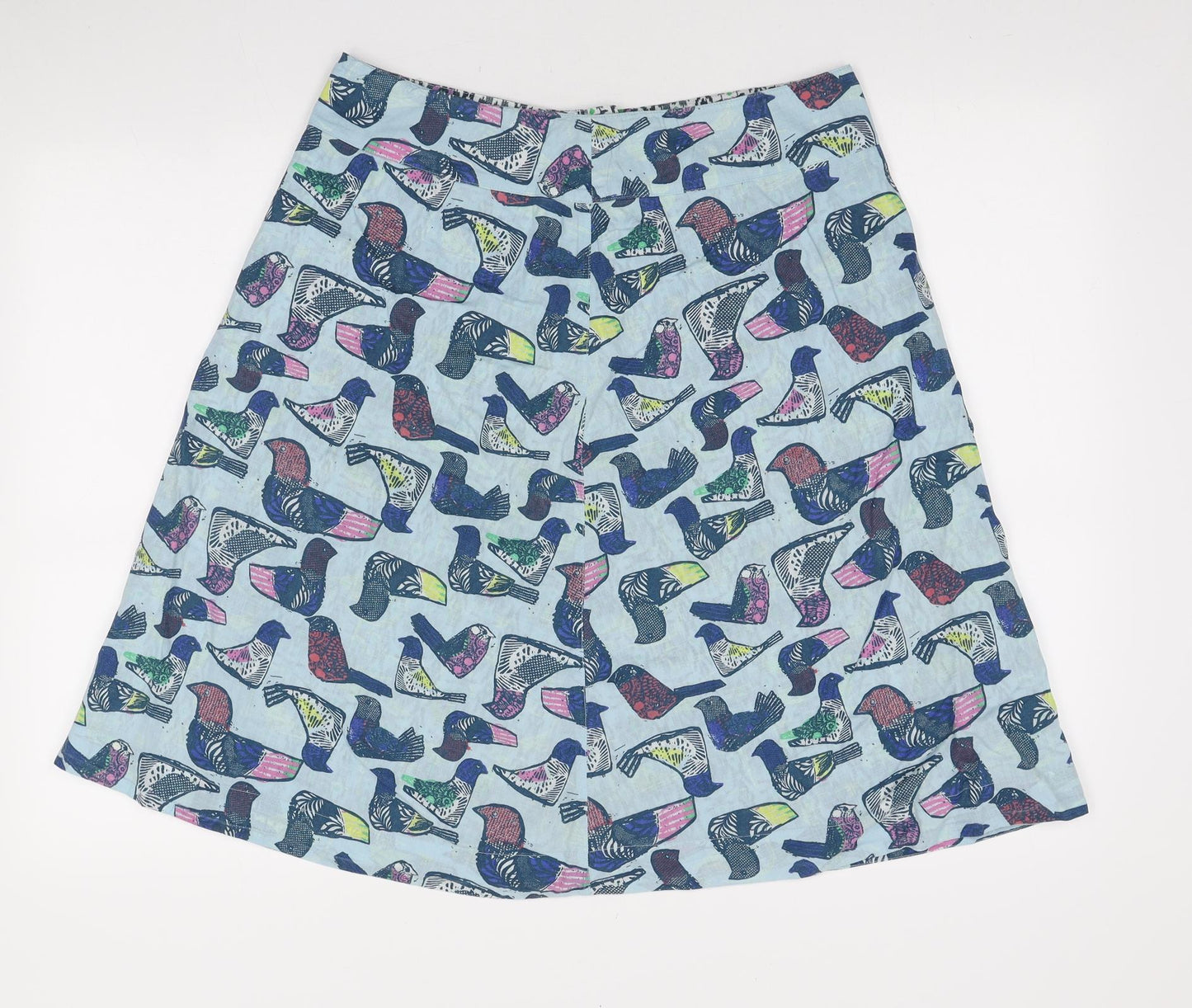 White Stuff Womens Multicoloured Geometric Cotton A-Line Skirt Size 12 Button