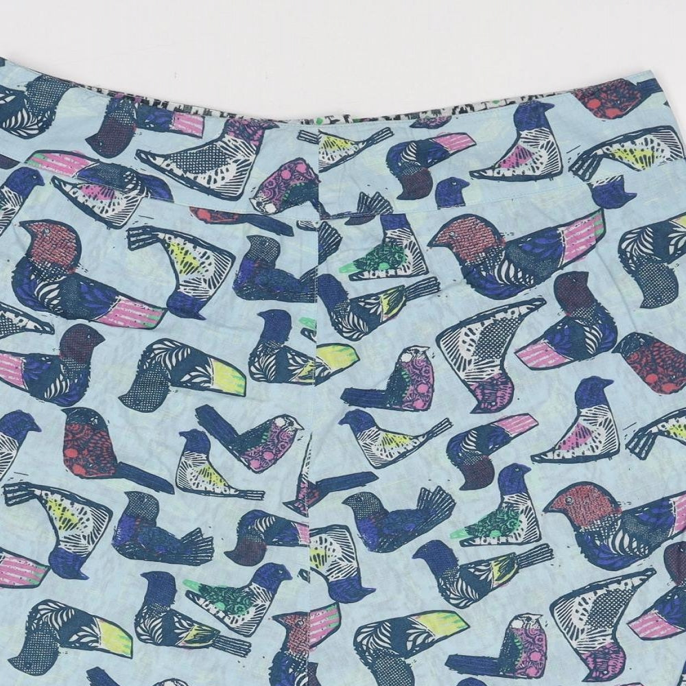 White Stuff Womens Multicoloured Geometric Cotton A-Line Skirt Size 12 Button
