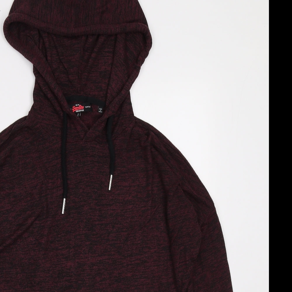 Superdry Womens Red Cotton Pullover Hoodie Size XS Pullover