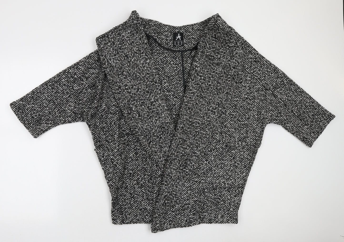 Atmosphere Womens Grey Herringbone Pea Coat Jacket Size 14