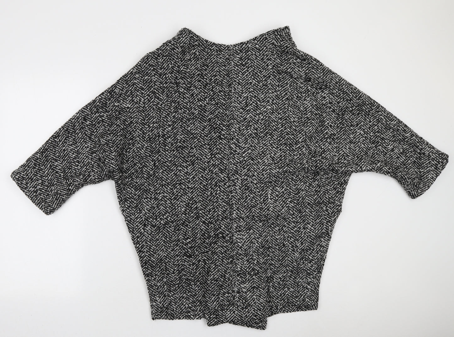 Atmosphere Womens Grey Herringbone Pea Coat Jacket Size 14