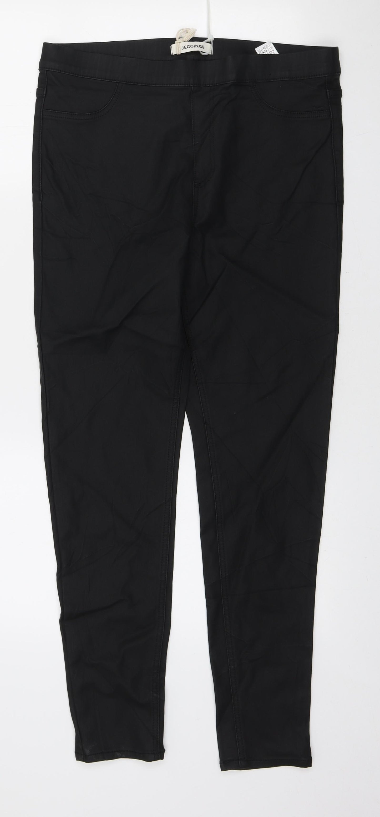 Marks and Spencer Womens Black Viscose Jegging Trousers Size 14 L28 in Regular