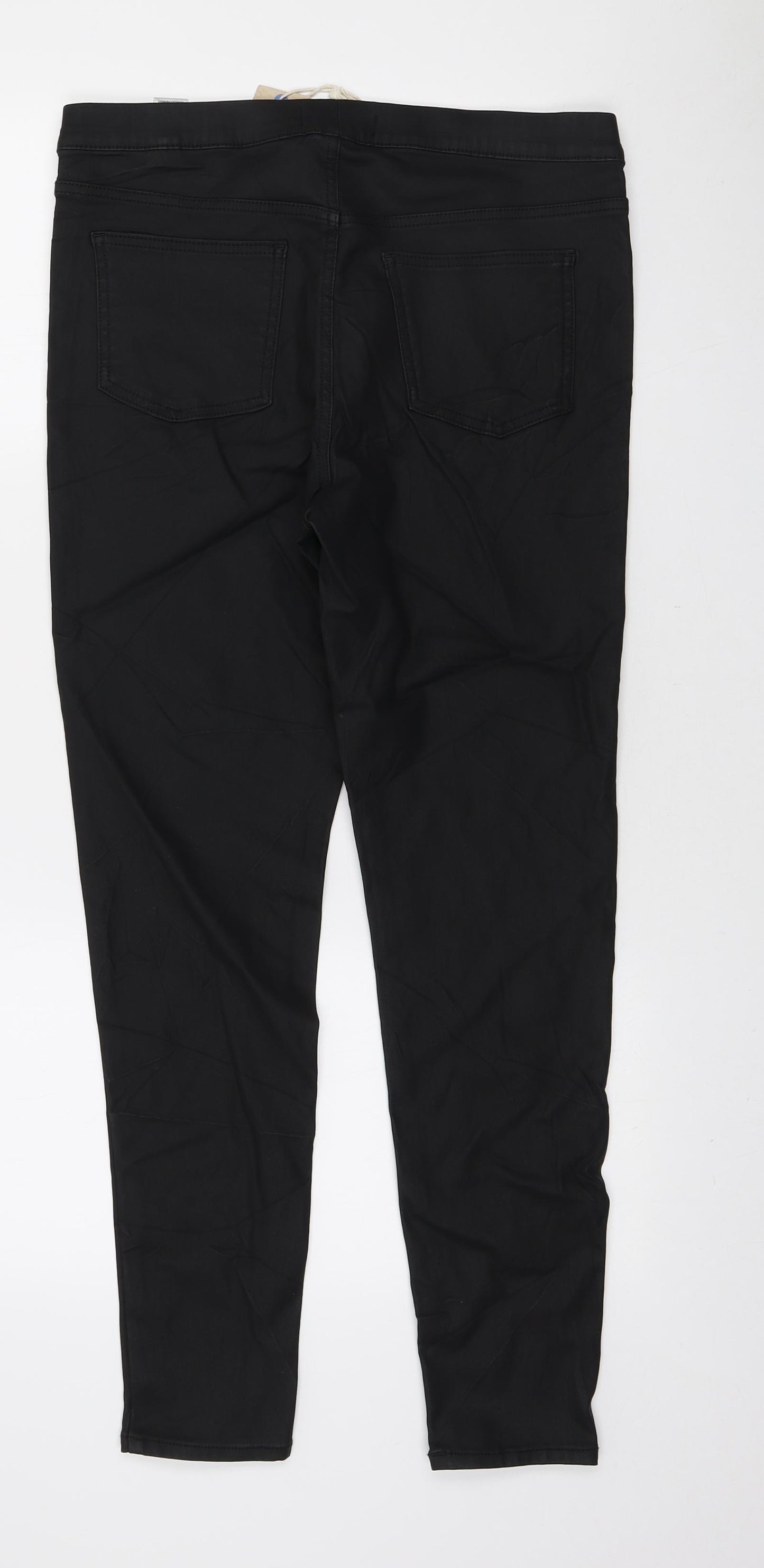 Marks and Spencer Womens Black Viscose Jegging Trousers Size 14 L28 in Regular