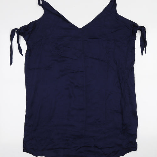 John Lewis Womens Blue Viscose Tank Dress Size S V-Neck Pullover - Bikini Cover Up