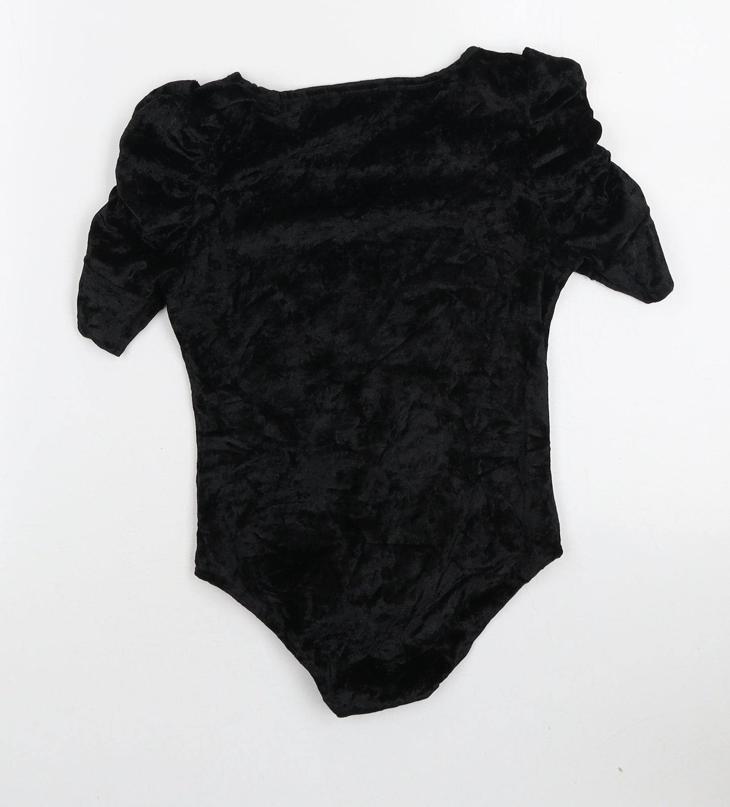 MaterialGirl Womens Black Polyamide Bodysuit One-Piece Size S Snap