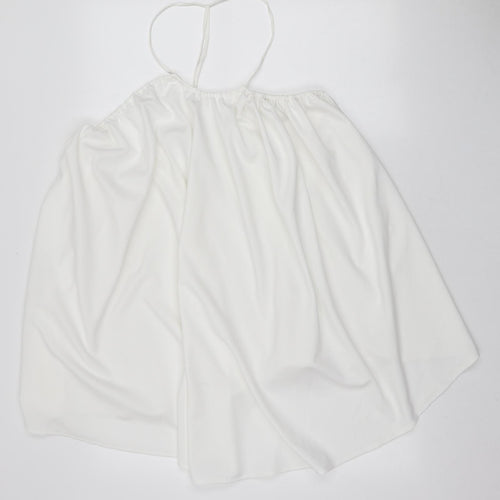 Zara Womens White Polyester Tank Dress Size S Halter Pullover