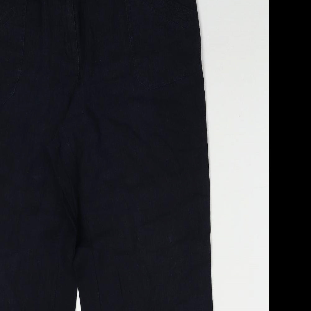 Debenhams Womens Blue Viscose Cargo Trousers Size 16 L28 in Regular Zip