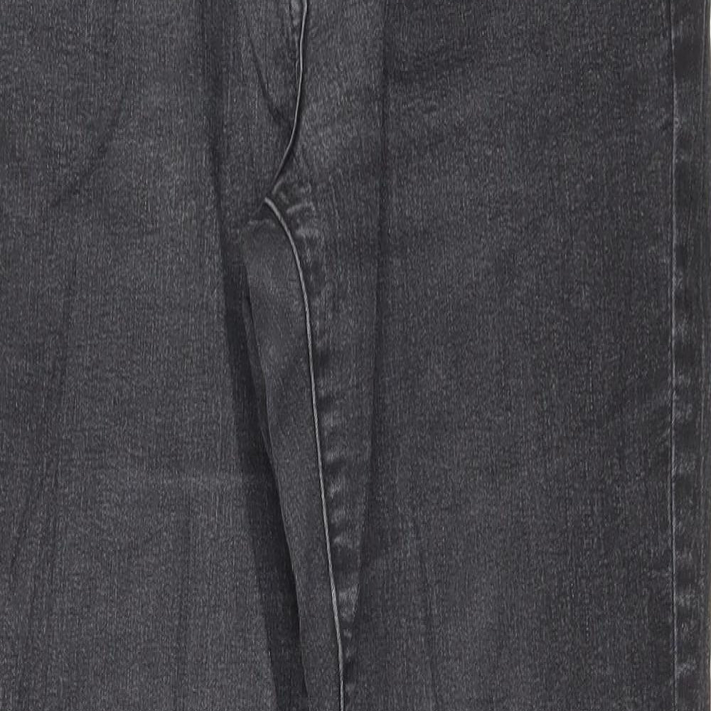 TU Womens Grey Cotton Straight Jeans Size 12 L27 in Regular Zip