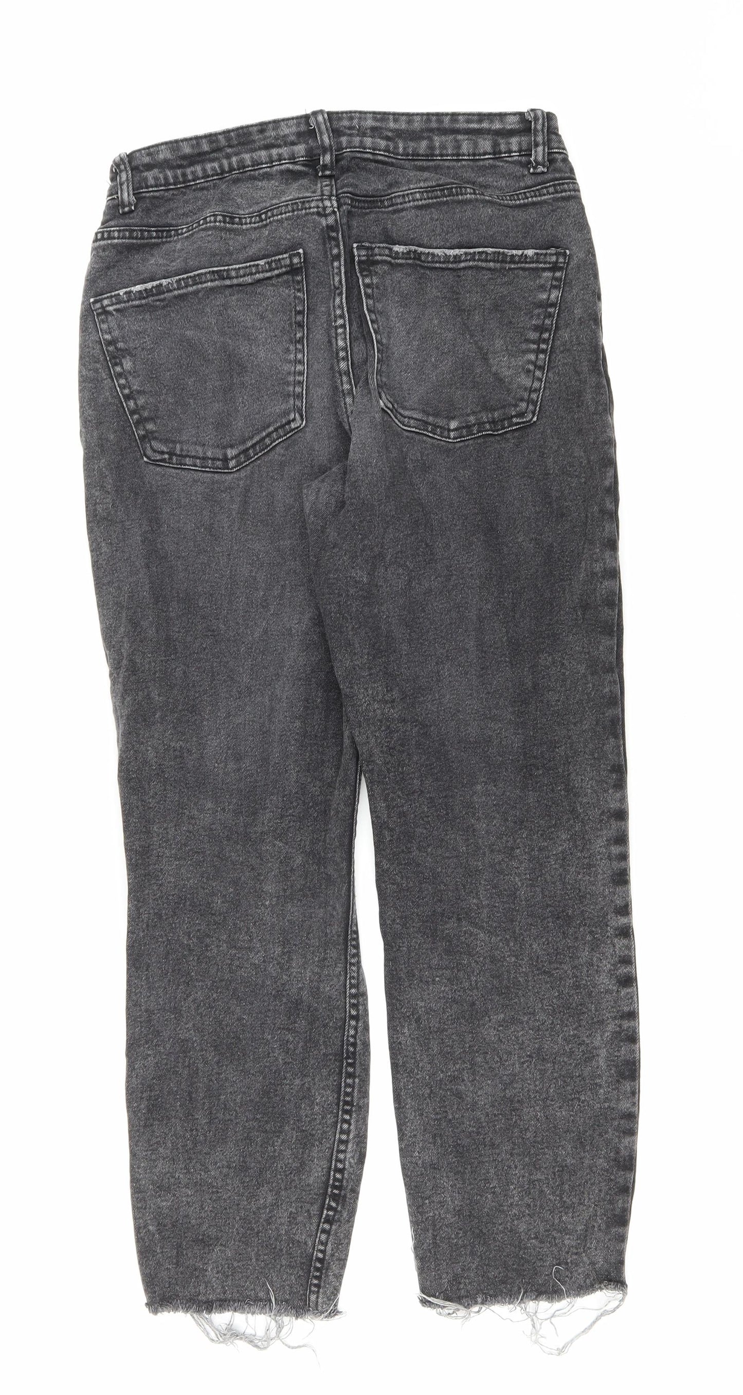 Denim co Womens Black Cotton Boyfriend Jeans Size 10 L25 in Regular Zip