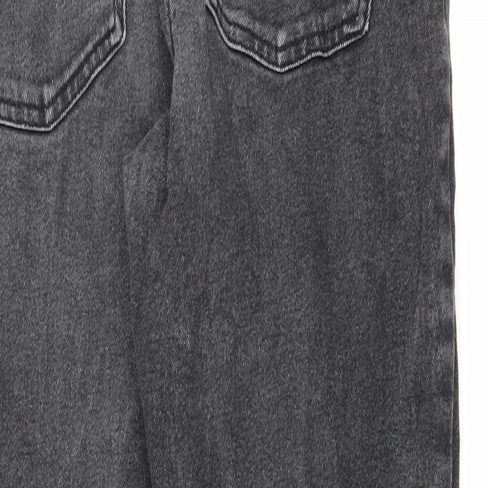 Denim co Womens Black Cotton Boyfriend Jeans Size 10 L25 in Regular Zip