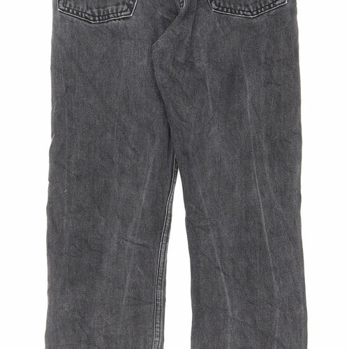 Weekday Mens Black Cotton Straight Jeans Size 27 in L27 in Regular Button