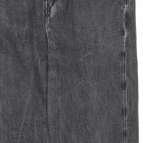 Weekday Mens Black Cotton Straight Jeans Size 27 in L27 in Regular Button