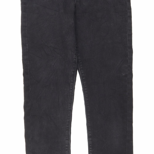 Missguided Womens Black Cotton Skinny Jeans Size 4 L28 in Regular Button - Lace up detail on front