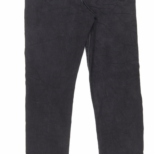 Missguided Womens Black Cotton Skinny Jeans Size 4 L28 in Regular Button - Lace up detail on front
