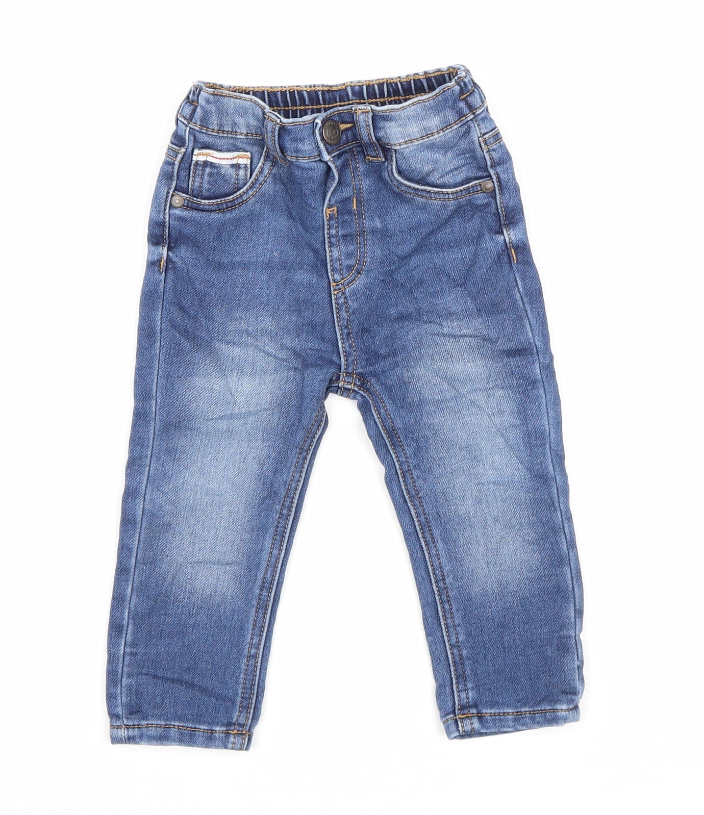 George Baby Blue Cotton Capri Jeans Size 9-12 Months Button