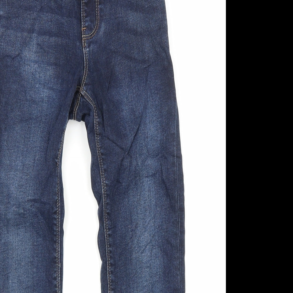 Fat Face Boys Blue Cotton Skinny Jeans Size 8 Years Regular Zip