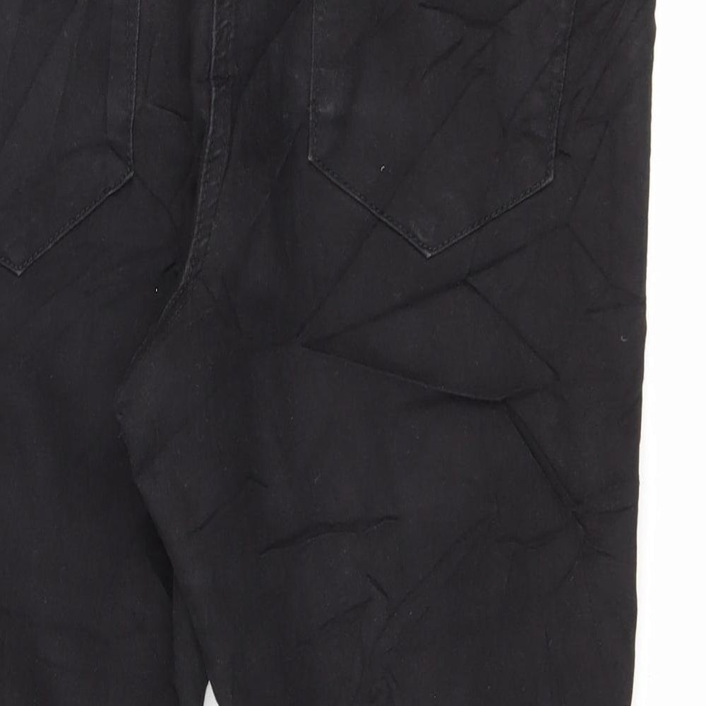 South Womens Black Cotton Cut-Off Shorts Size 14 L18.5 in Regular Zip