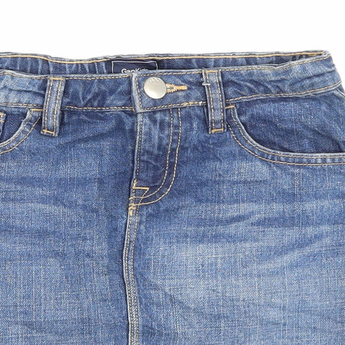 Gap Girls Black Cotton A-Line Skirt Size 10 Years Regular Zip