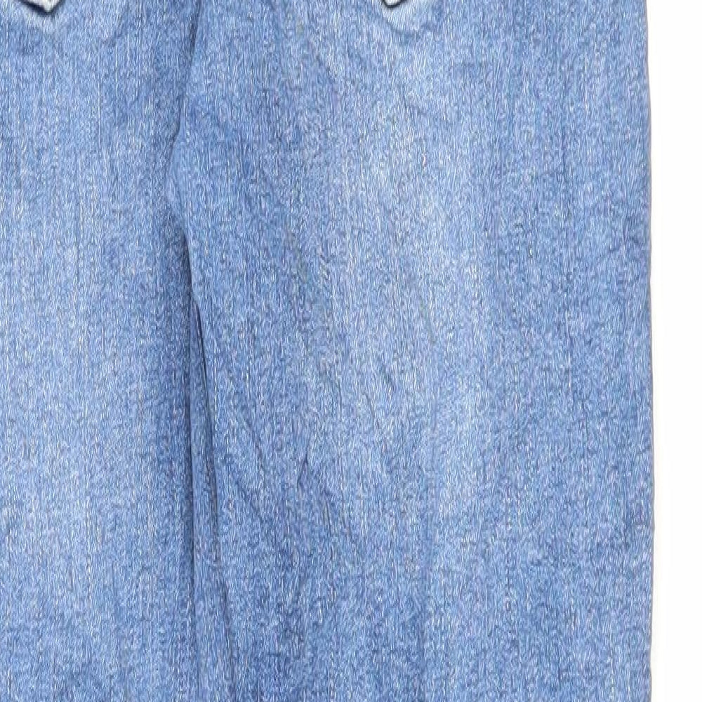 NEXT Womens Blue Cotton Skinny Jeans Size 12 L27 in Regular Zip - Flowers