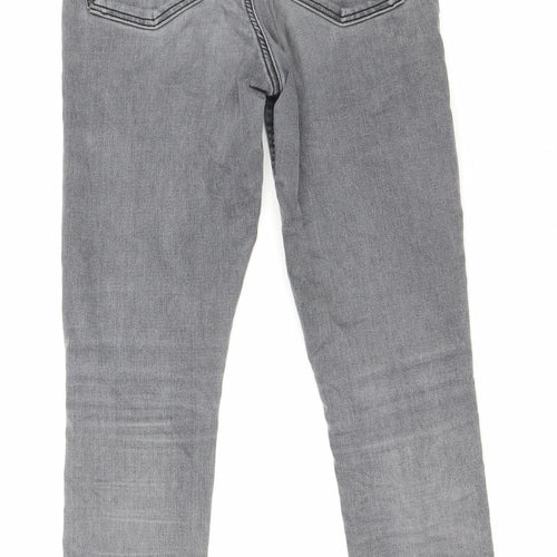 Topshop Womens Grey Cotton Skinny Jeans Size 26 in L25 in Regular Zip