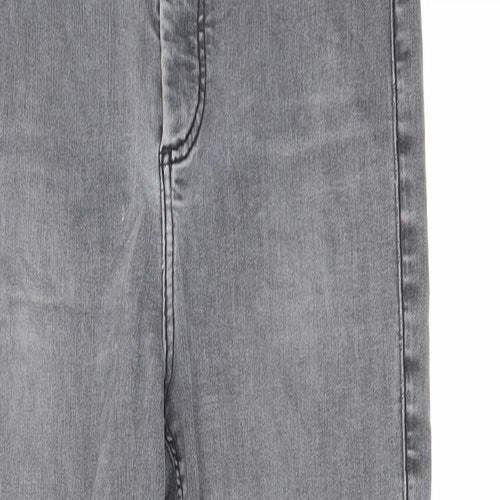 Topshop Womens Grey Cotton Skinny Jeans Size 26 in L25 in Regular Zip