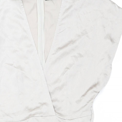 Nasty Gal Womens Grey Polyester Mini Size 6 V-Neck Zip