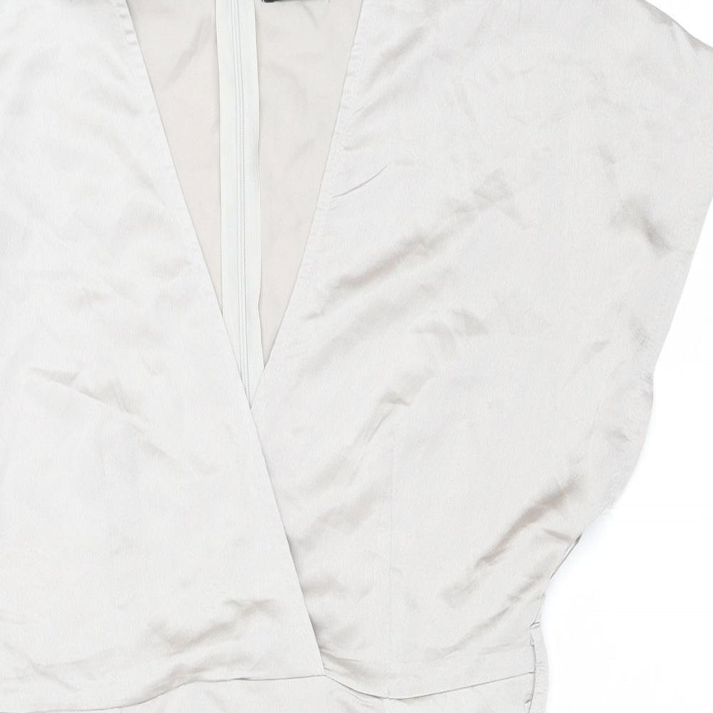 Nasty Gal Womens Grey Polyester Mini Size 6 V-Neck Zip