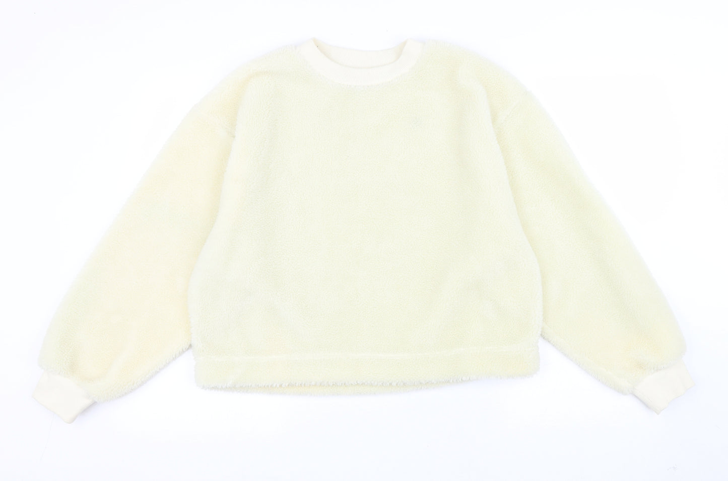 Topshop Womens Ivory Polyester Pullover Sweatshirt Size 8 Pullover