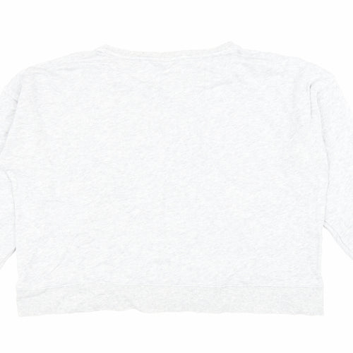 H&M Womens Grey Cotton Pullover Sweatshirt Size L Pullover - Flowers