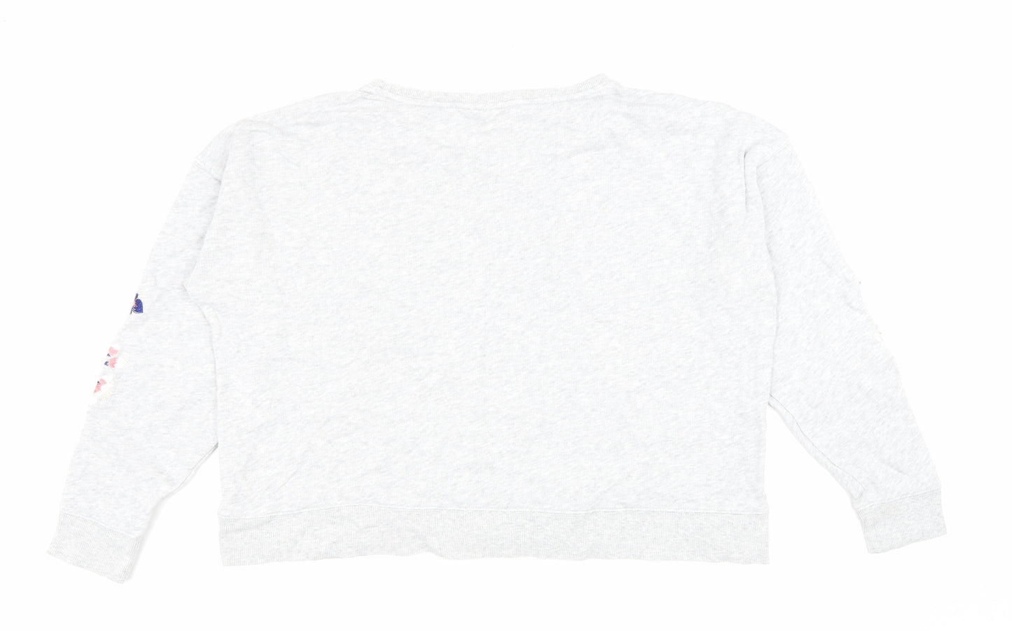 H&M Womens Grey Cotton Pullover Sweatshirt Size L Pullover - Flowers