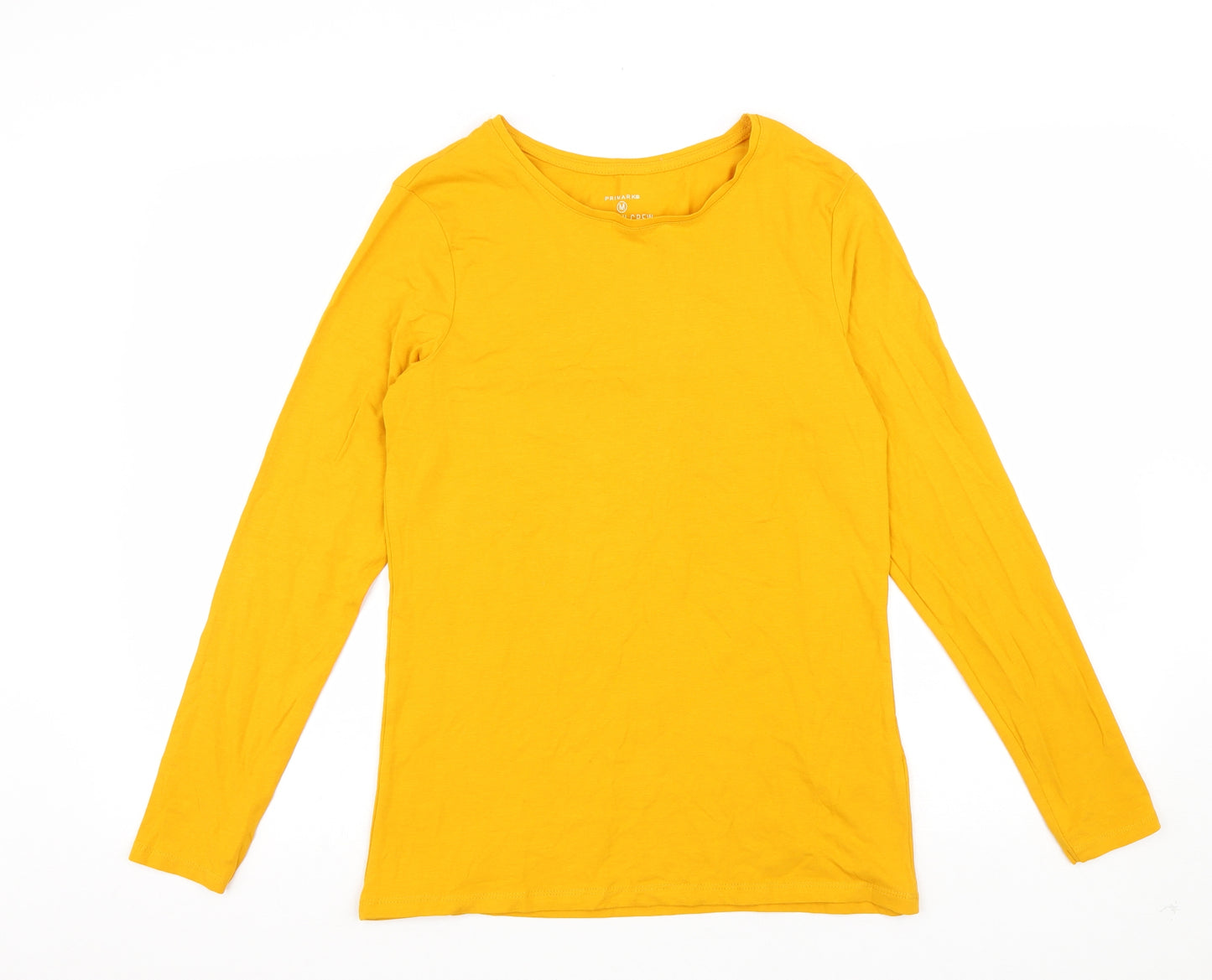 Primark Womens Orange Cotton Basic T-Shirt Size M Round Neck