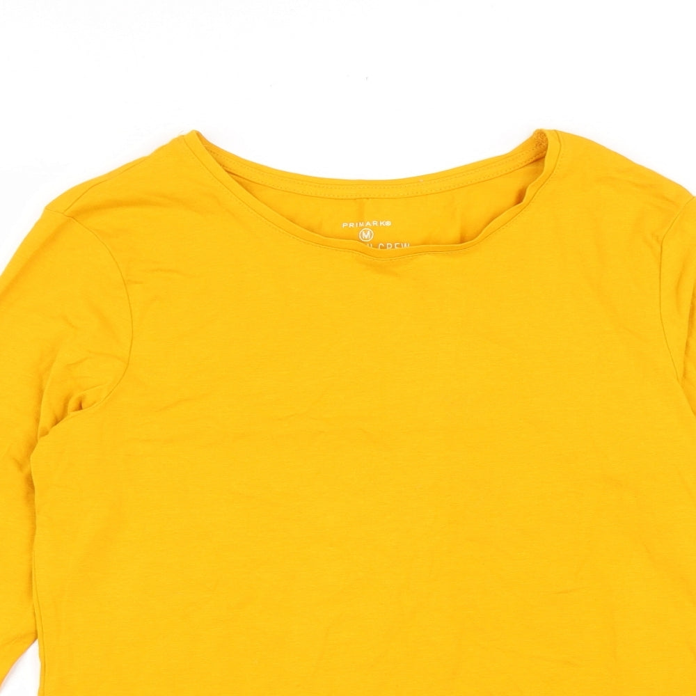 Primark Womens Orange Cotton Basic T-Shirt Size M Round Neck