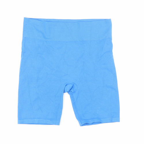 Primark Womens Blue Nylon Compression Shorts Size 20 L7 in Regular Pull On