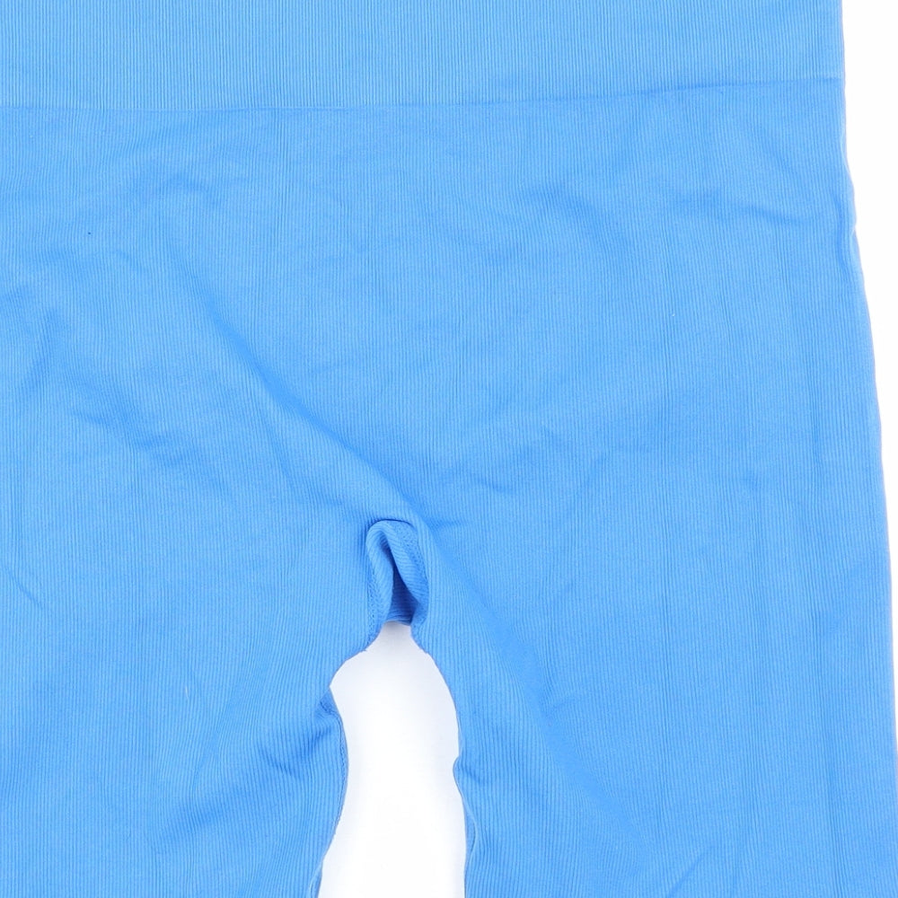 Primark Womens Blue Nylon Compression Shorts Size 20 L7 in Regular Pull On