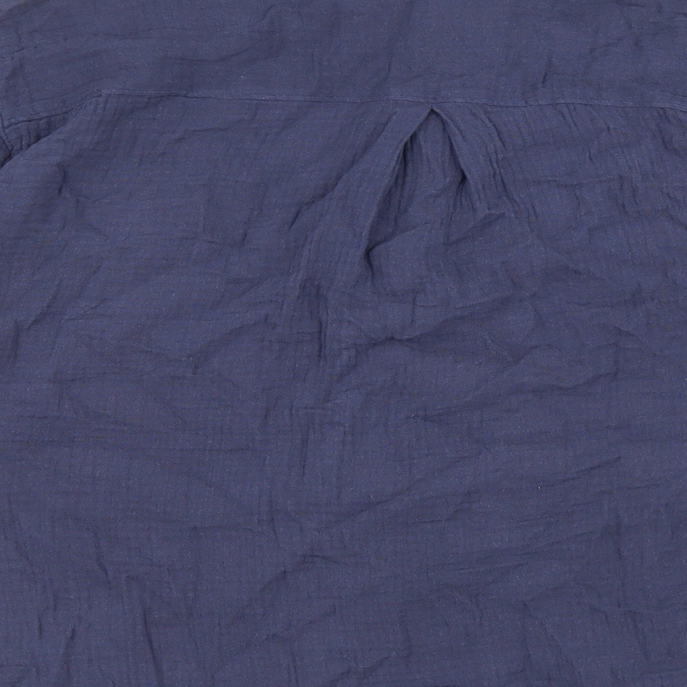 Matalan Womens Blue Cotton Basic Button-Up Size 16 Collared