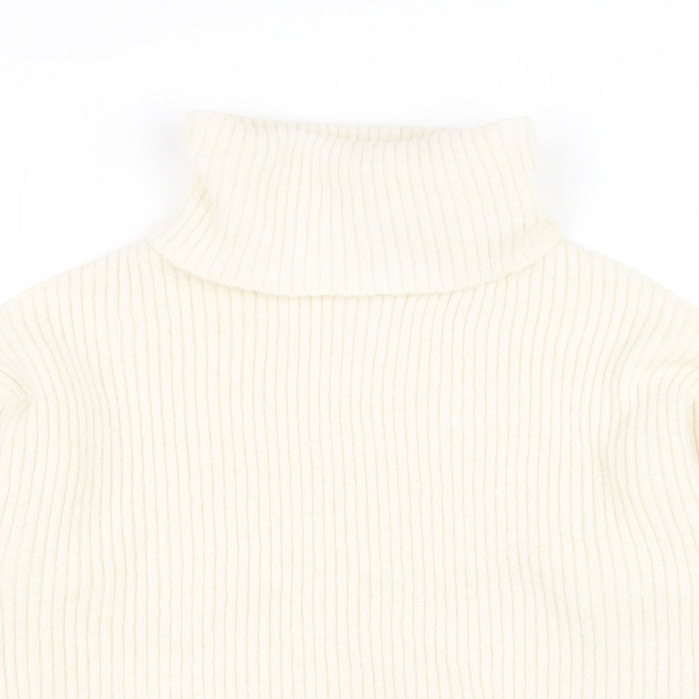 New Look Womens Ivory Roll Neck Acrylic Pullover Jumper Size M