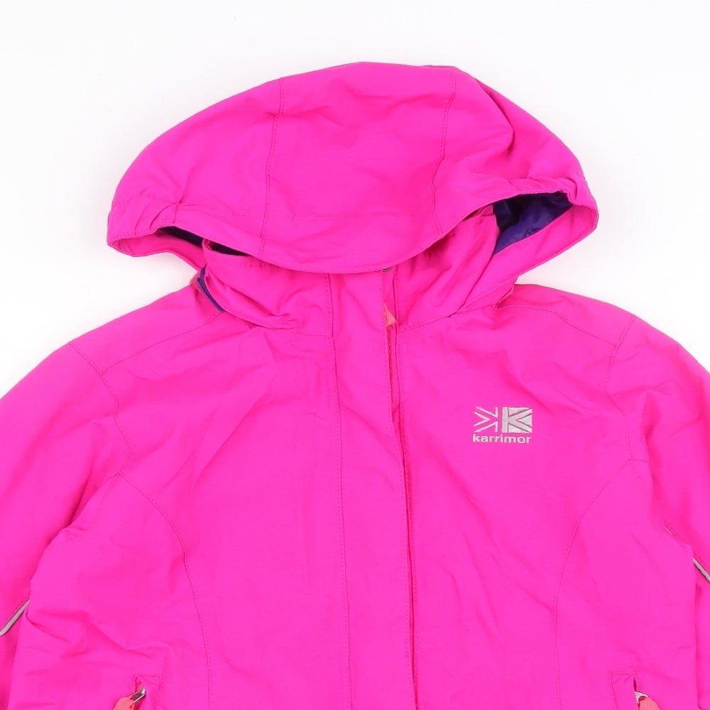 Karrimor Girls Pink Windbreaker Jacket Size 9-10 Years Zip