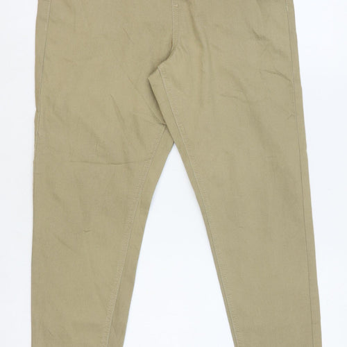 Marks and Spencer Womens Beige Cotton Jegging Trousers Size 10 L25 in Regular