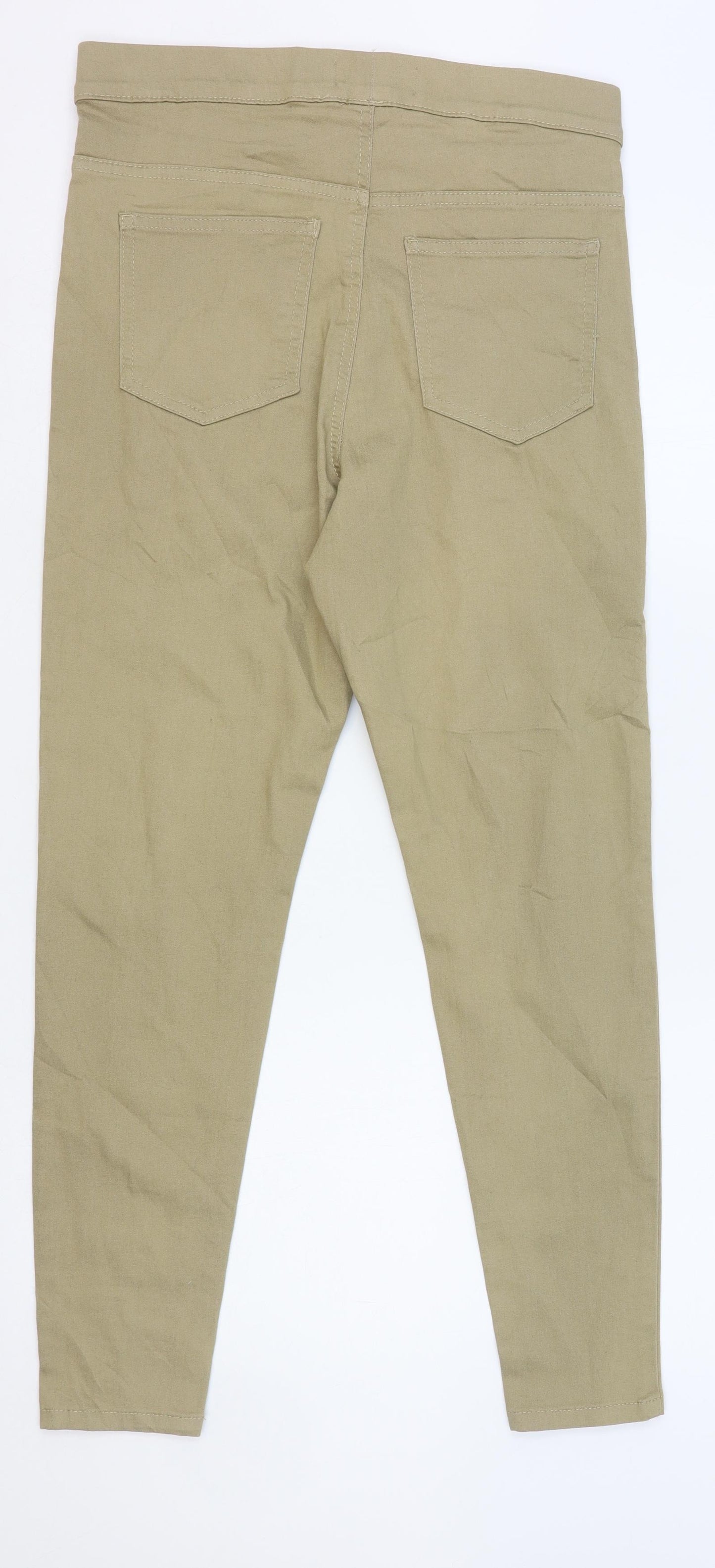 Marks and Spencer Womens Beige Cotton Jegging Trousers Size 10 L25 in Regular